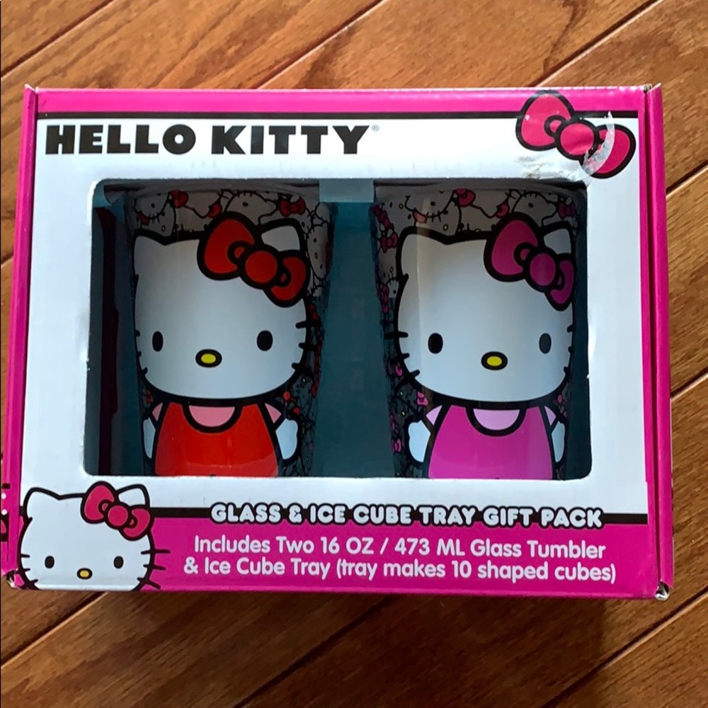 Hello Kitty Glass & Ice Cube Tray